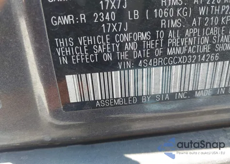 2013 Subaru Outback 2.5I Premium из США, поврежденный, VIN 4S4BRCGCXD3214266